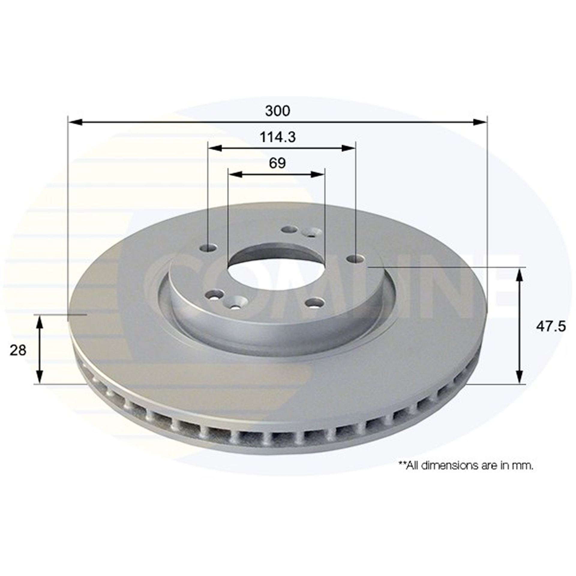 ADC1089V Comline - Диск гальмівний вентильований з покриттям1