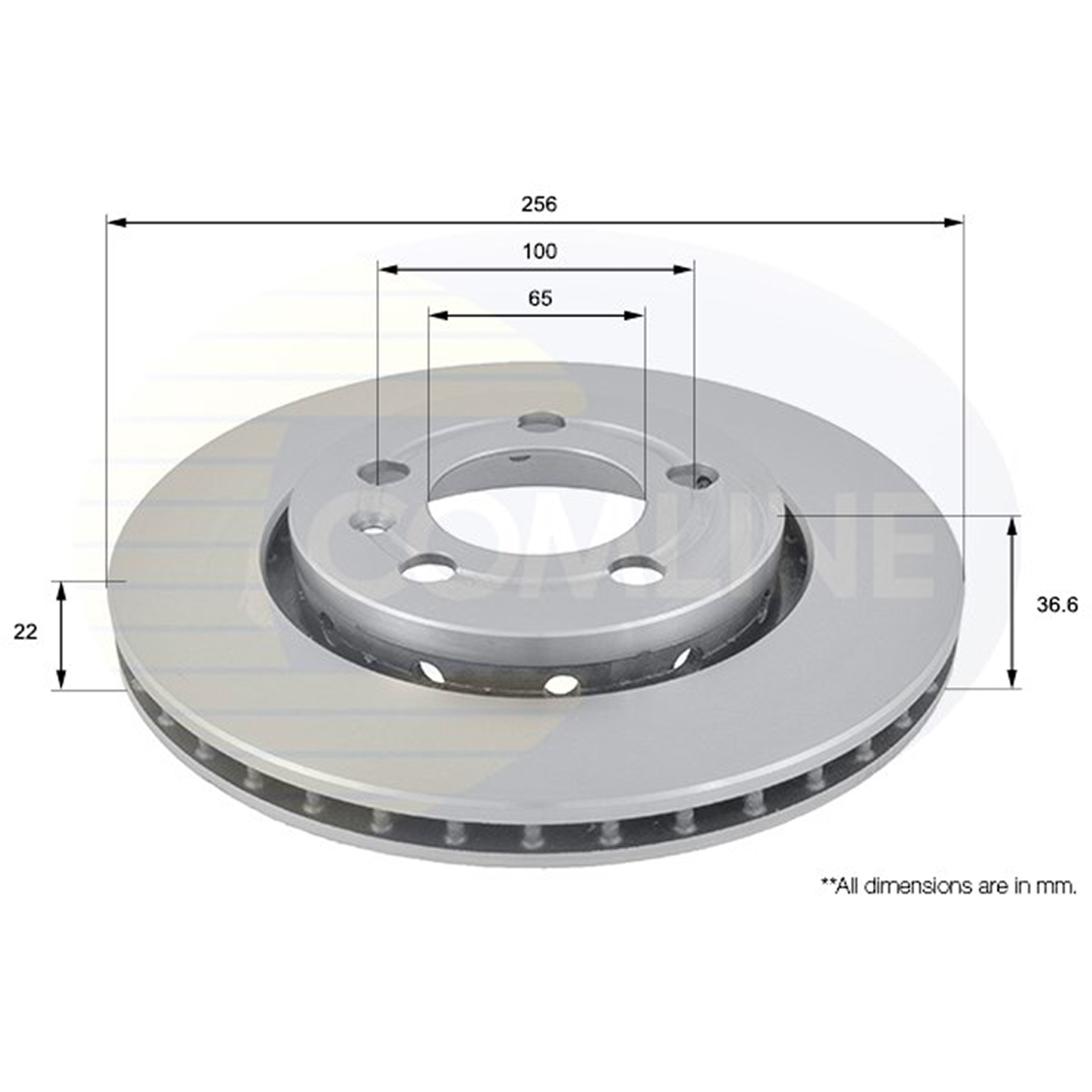 ADC1447V Comline - Диск гальмівний вентильований з покриттям1