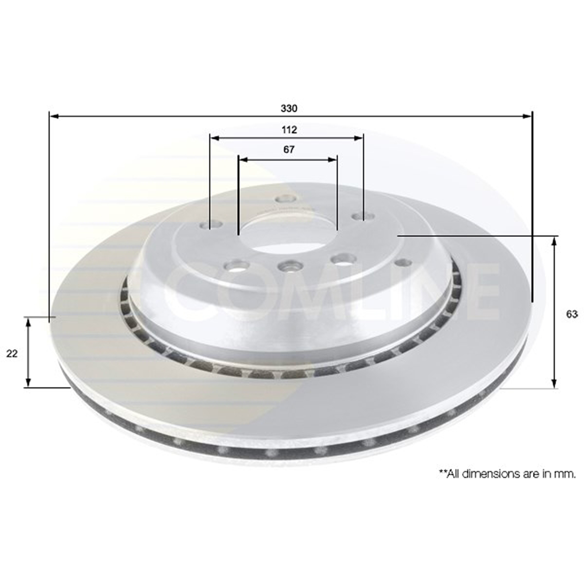 ADC1649V Comline - Диск гальмівний вентильований з покриттям1