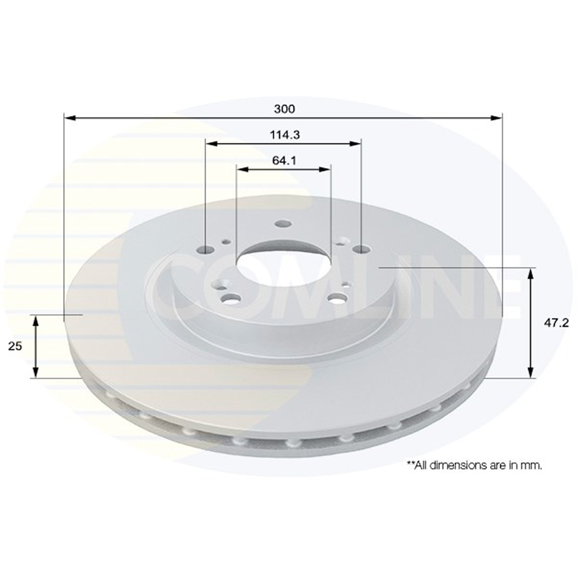 ADC0568V Comline - Диск гальмівний вентильований з покриттям1