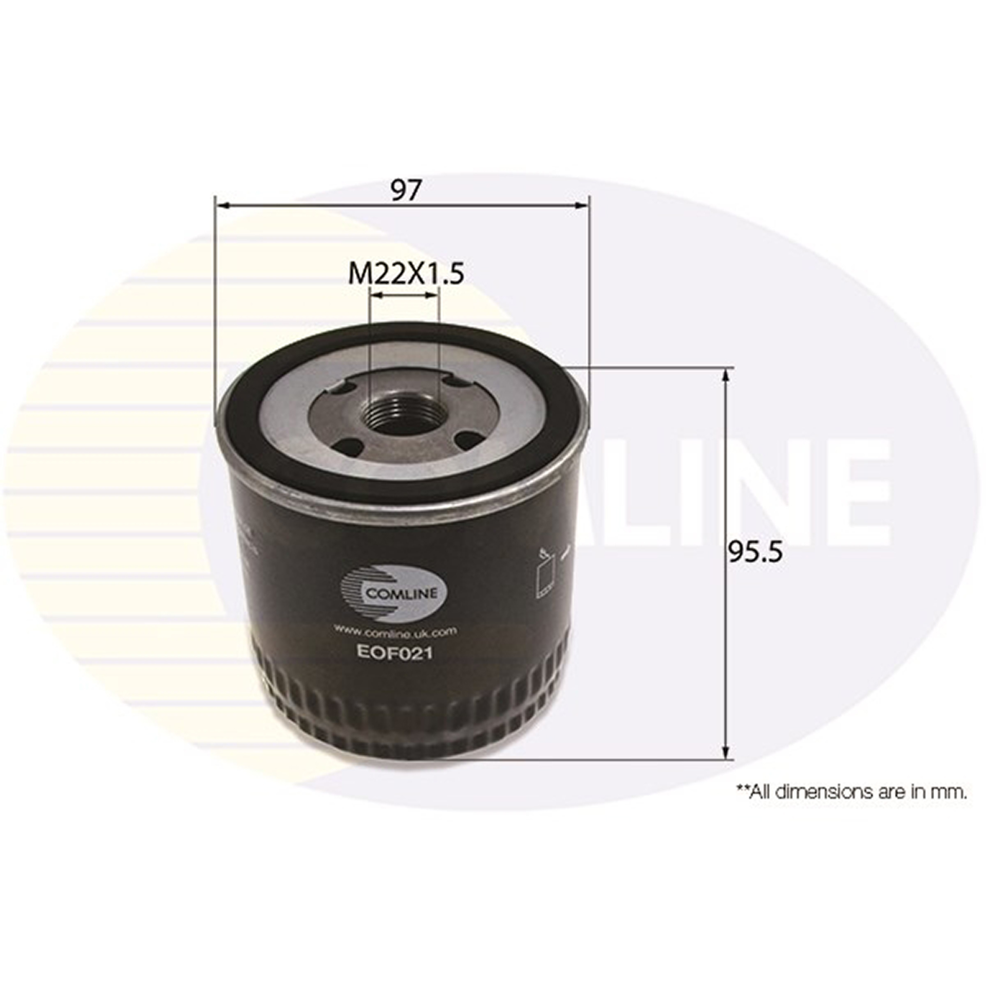 EOF021 Comline - Фільтр оливи ( аналогWL7089/OC232 )1