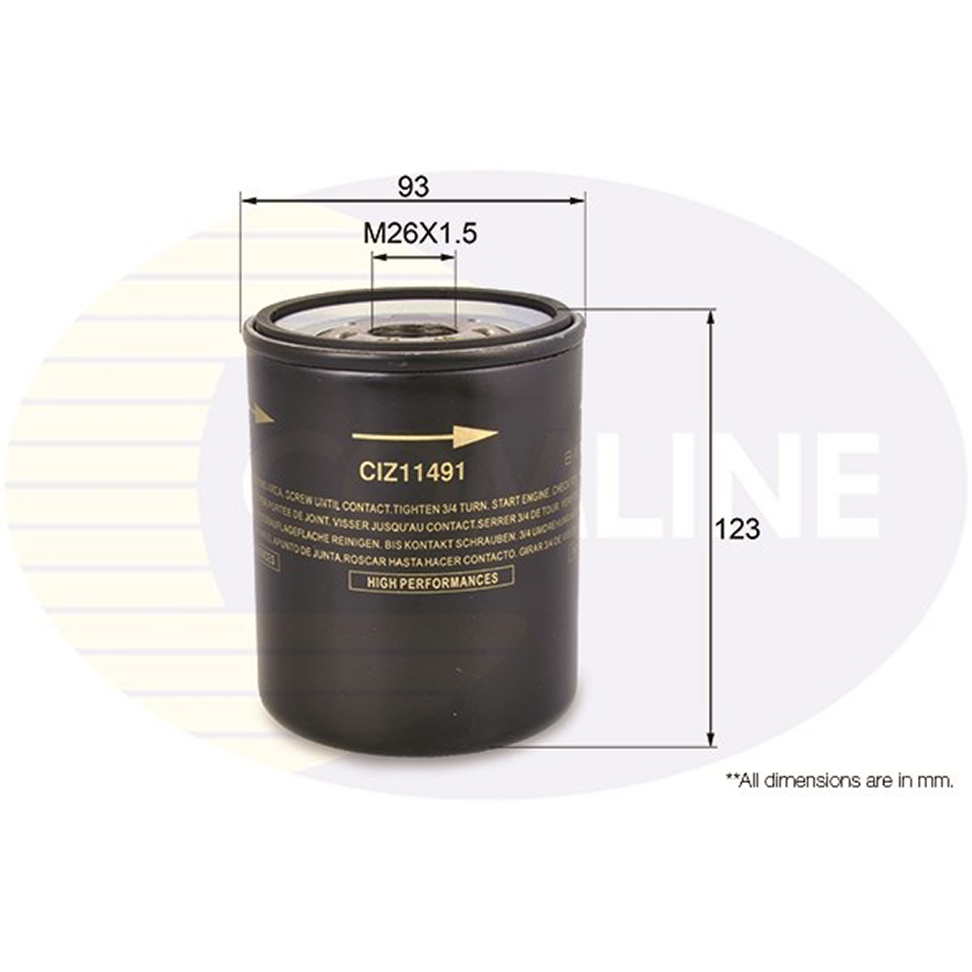 CIZ11491 Comline - Фільтр оливи ( аналогWL7178/OC326 )1