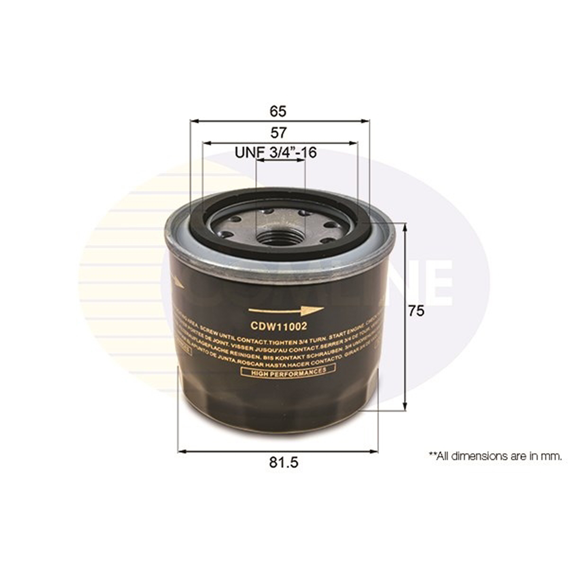 CDW11002 Comline - Фільтр оливи ( аналогWL7085/OC1253 )1