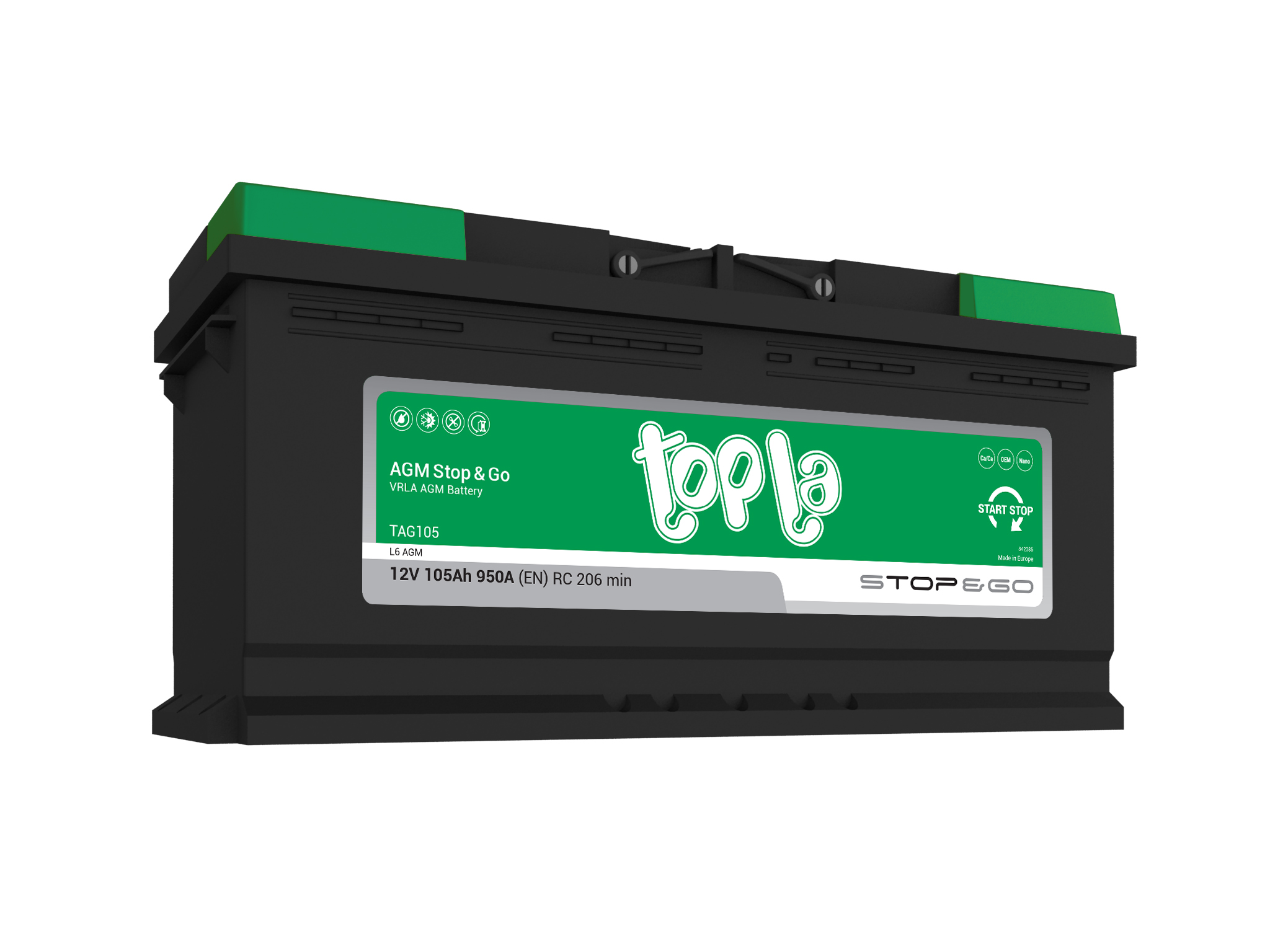 105 Ah/12V Topla AGM Euro (0)1