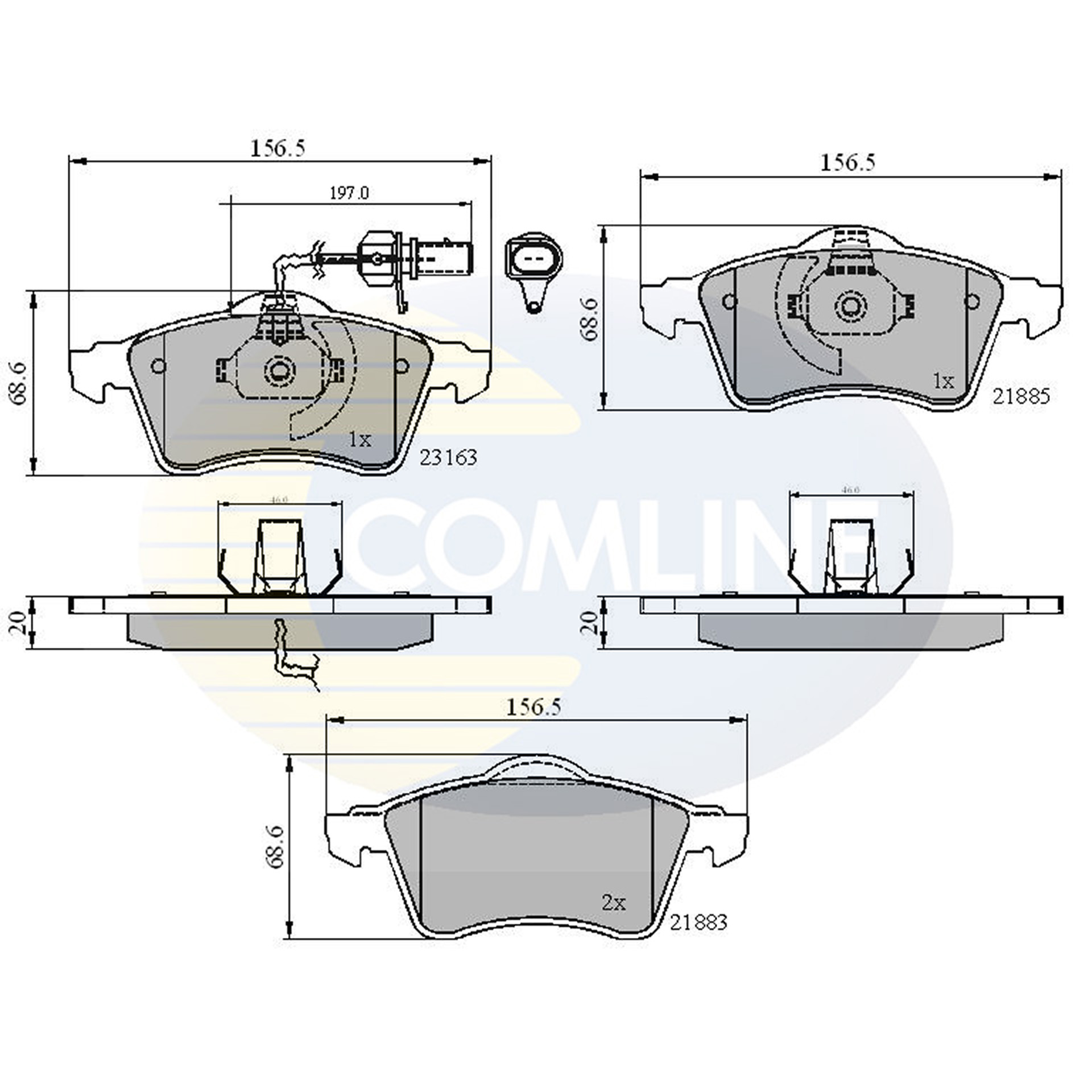CBP1852 Comline - Гальмівні колодки до дисків1