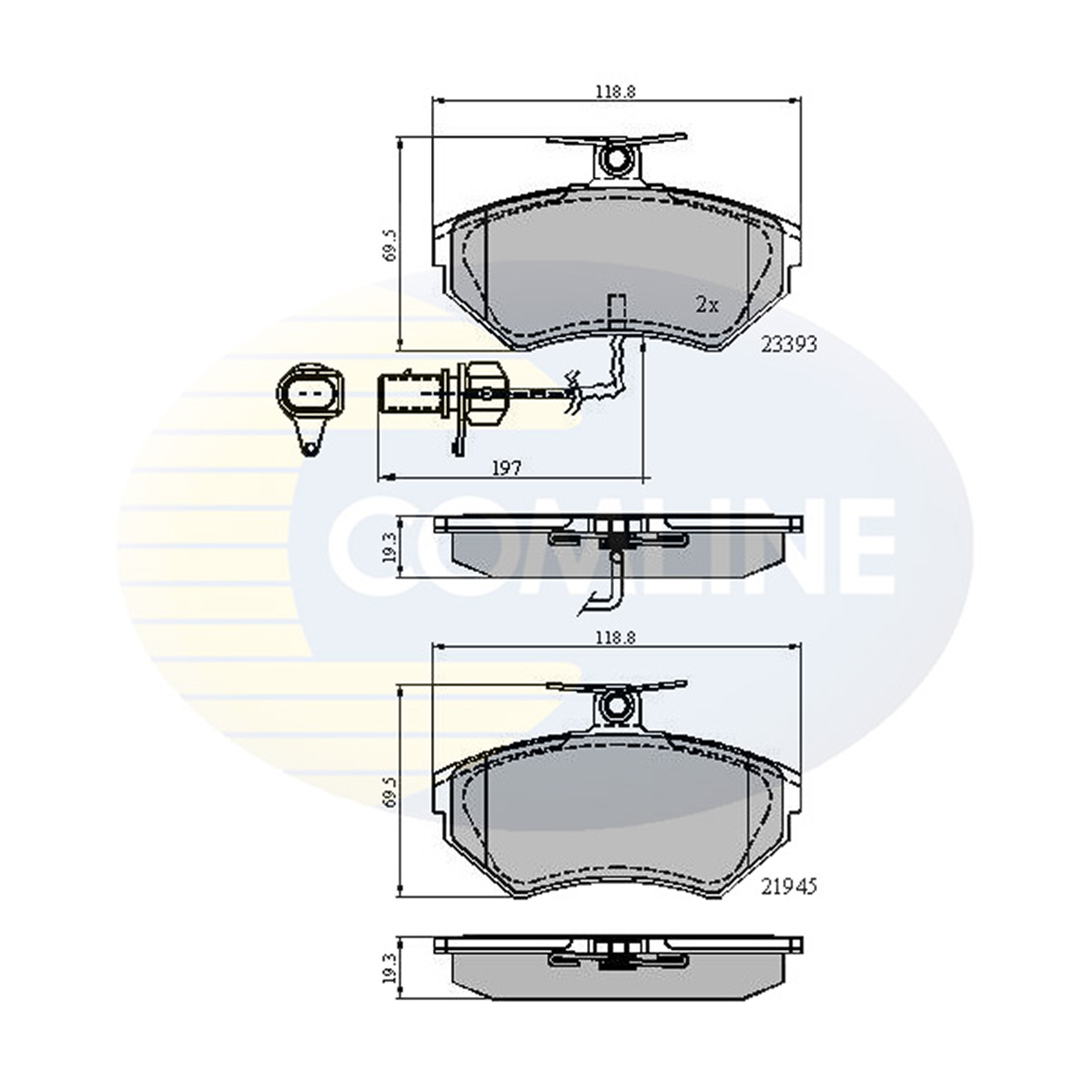CBP1736 Comline - Гальмівні колодки до дисків1