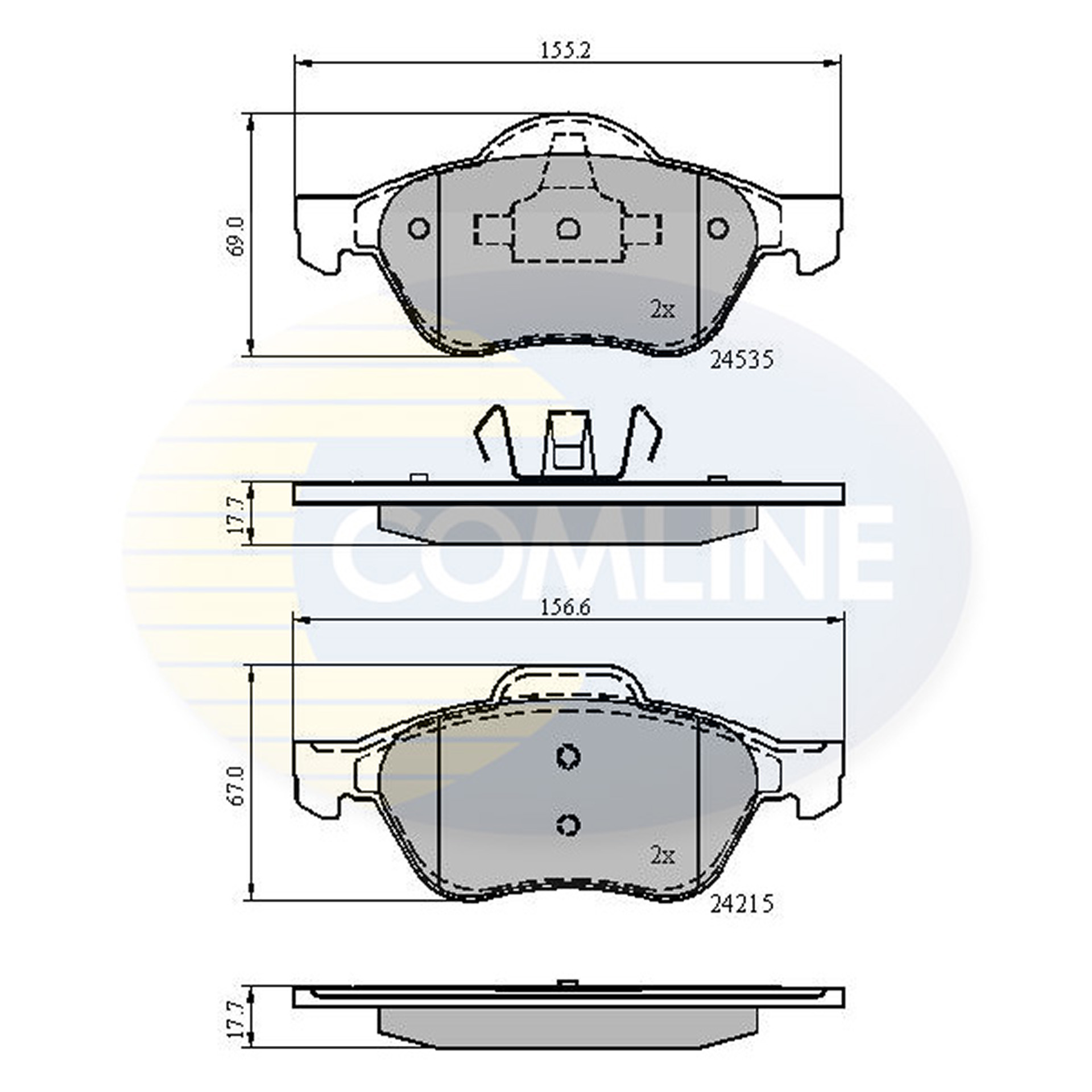 CBP02017 Comline - Гальмівні колодки до дисків1