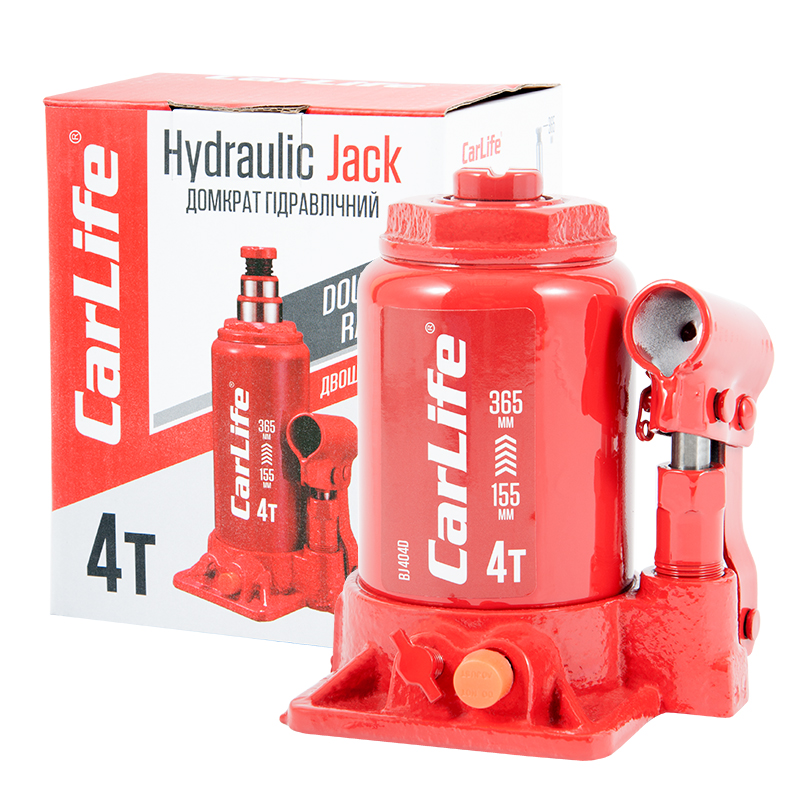 Carlife Домкрат гідравлічний, 4т., висота підйому 155-365мм, картона упаковка  (4шт)3