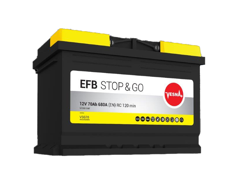 70 Ah/12V NEW!!!! Vesna EFB Euro  (0)1
