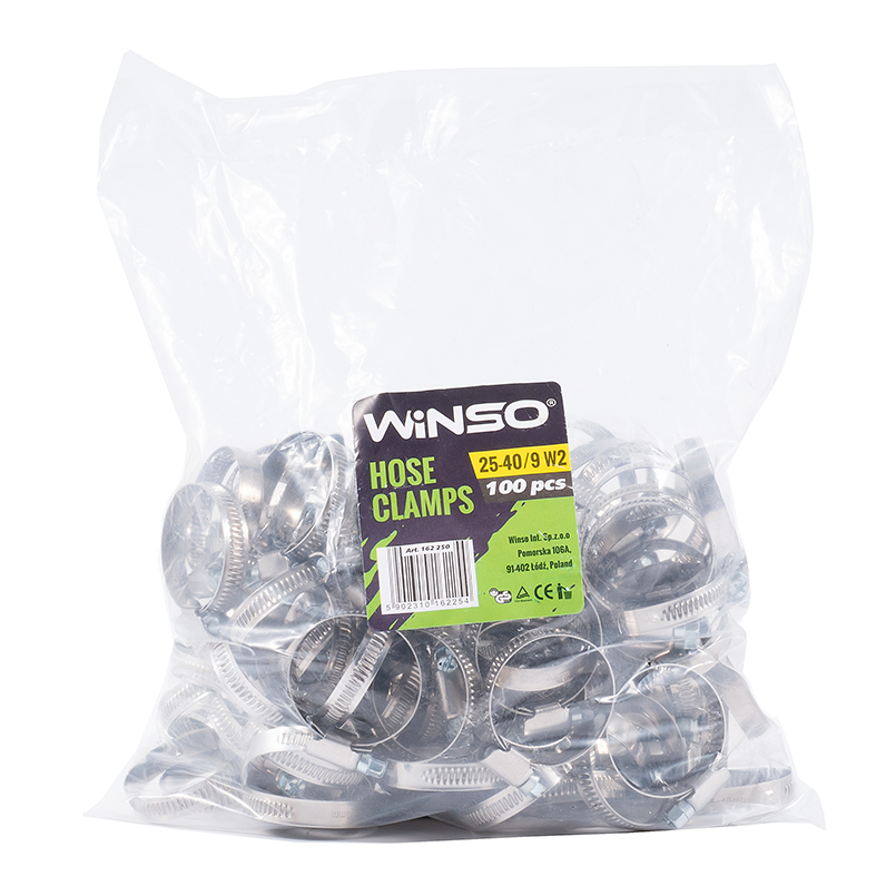 Хомути металеві нерж. сталь 25 - 40, 9mm W2 (100шт.)2