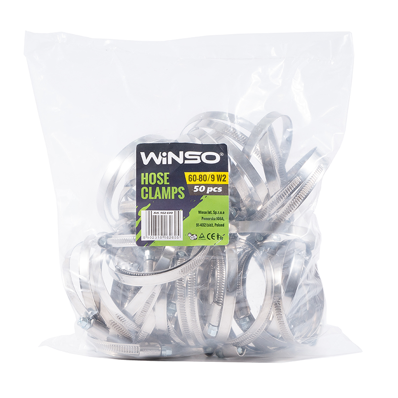 Хомути металеві нерж. сталь 60 - 80, 9mm W2 (50шт.)2