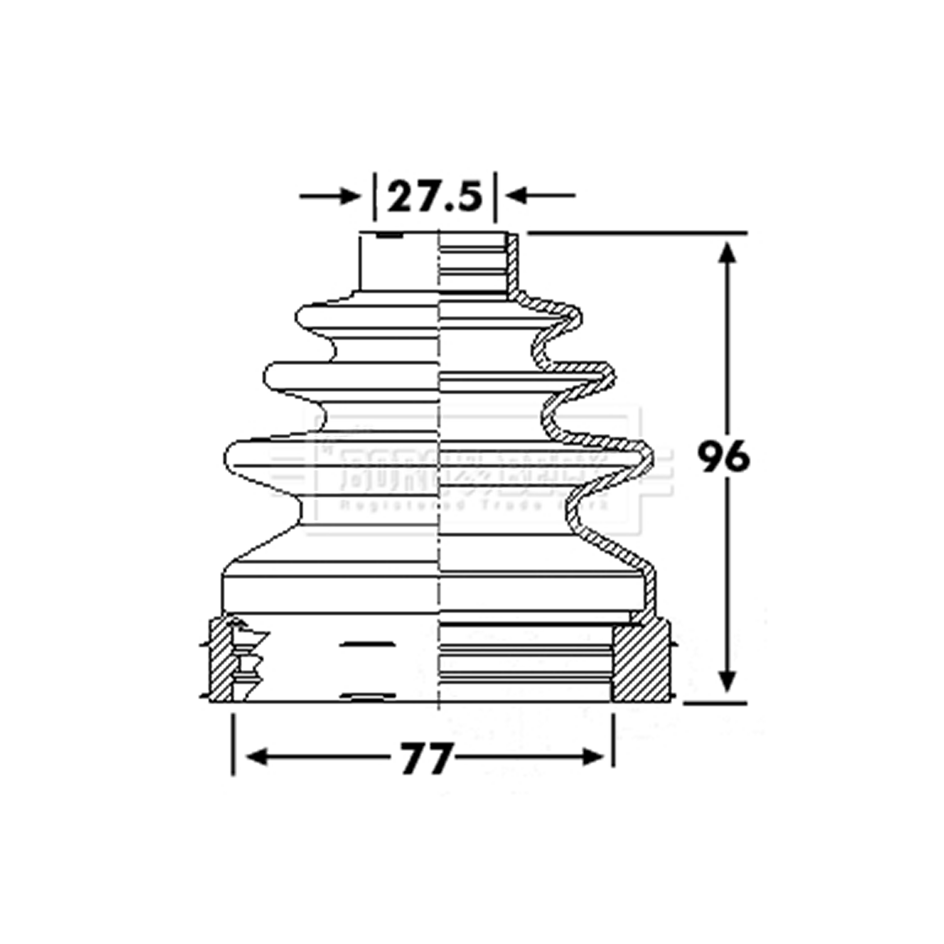 BCB6244 BORG & BECK - Пильовик привідного вала1