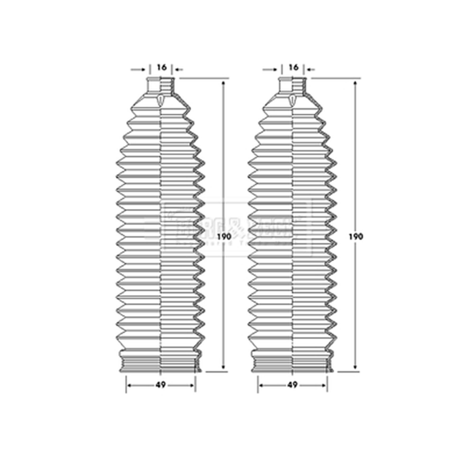 BSG3421 BORG & BECK - Пильовик кермової рейки к-т1