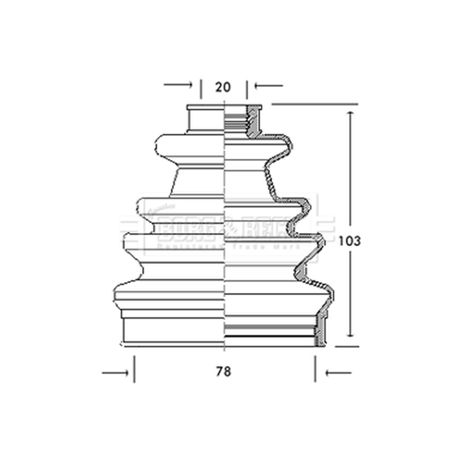 BCB2041 BORG & BECK - Пильовик привідного вала к-т1