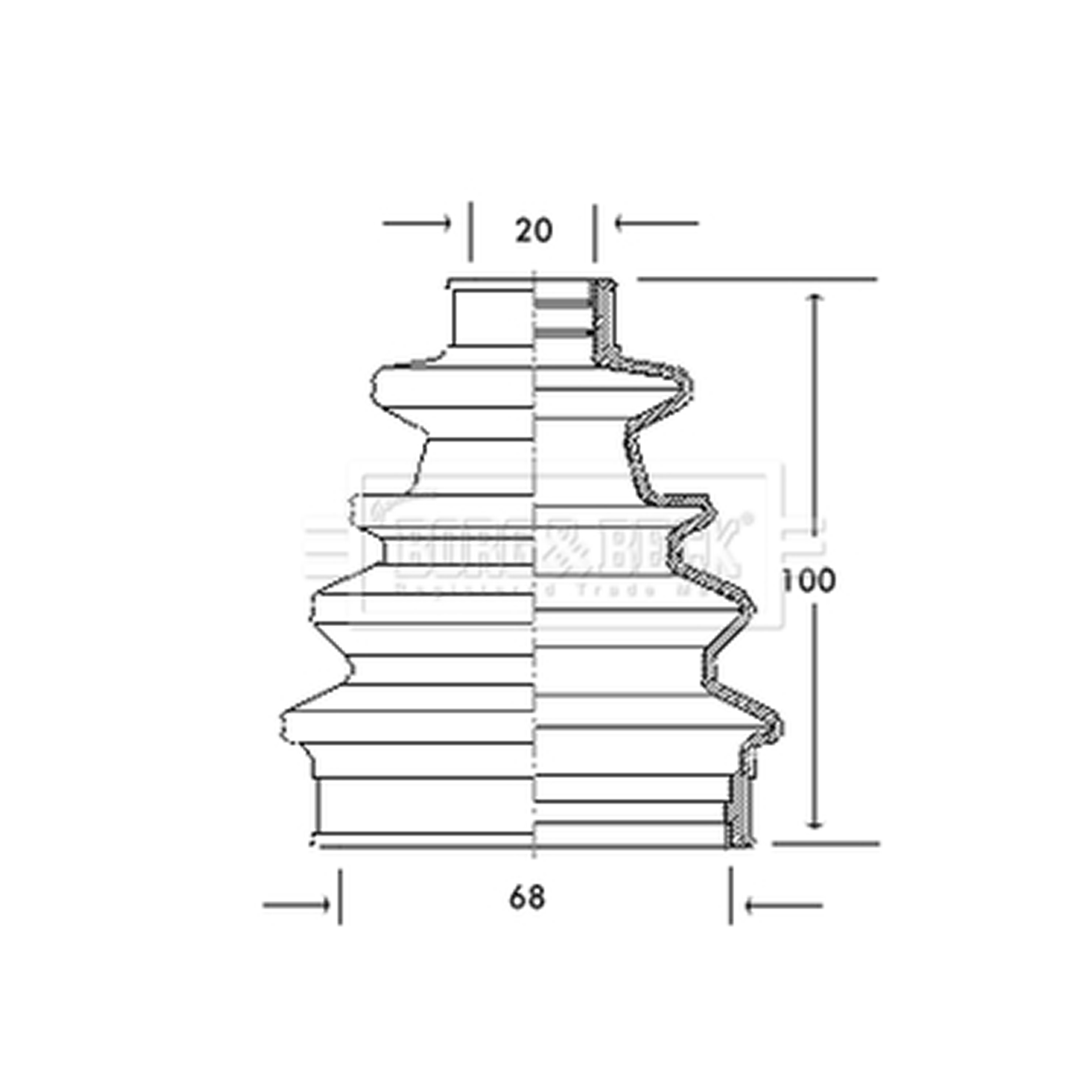 BCB2040 BORG & BECK - Пильовик привідного вала к-т1