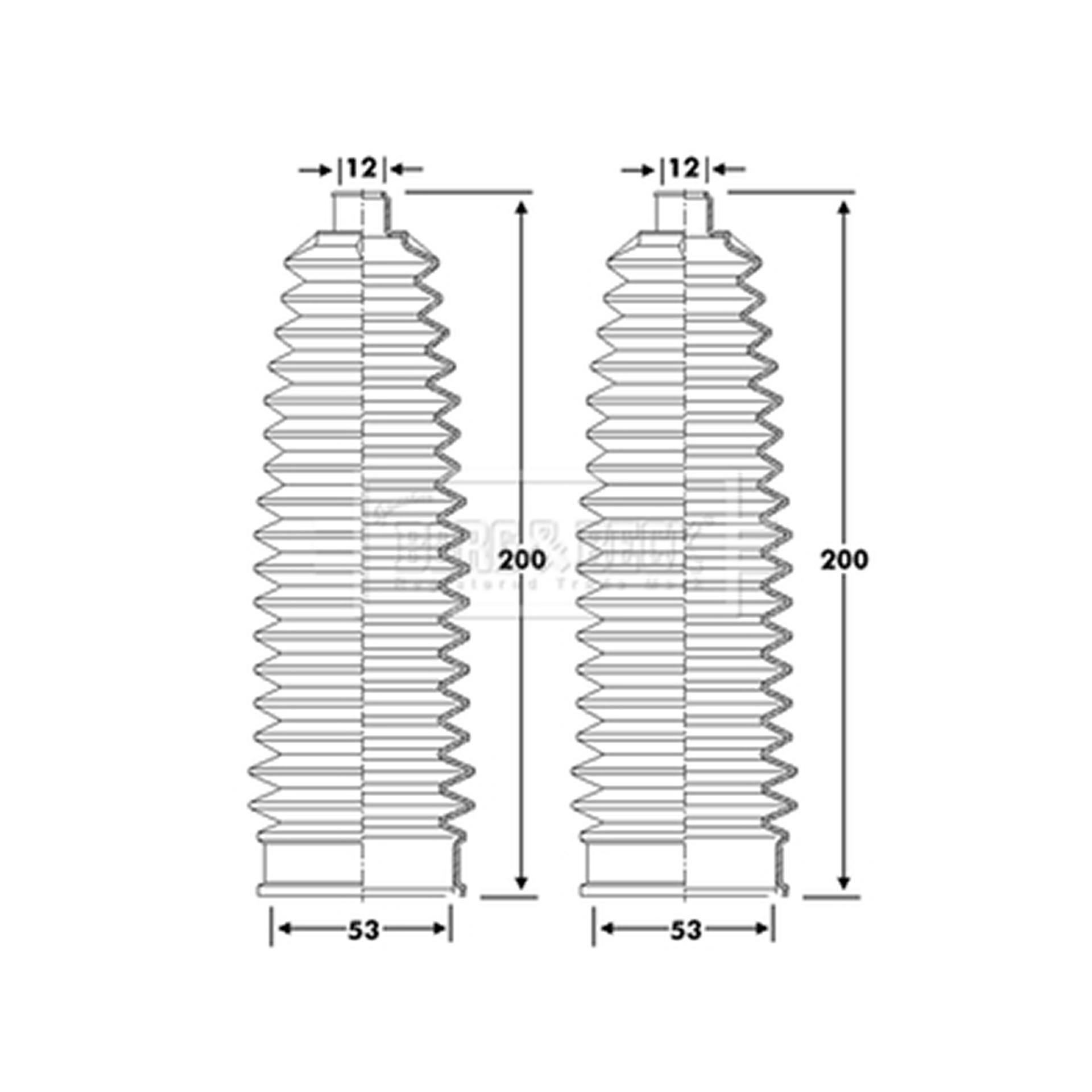 BSG3425 BORG & BECK - Пильовик кермової рейки к-т1