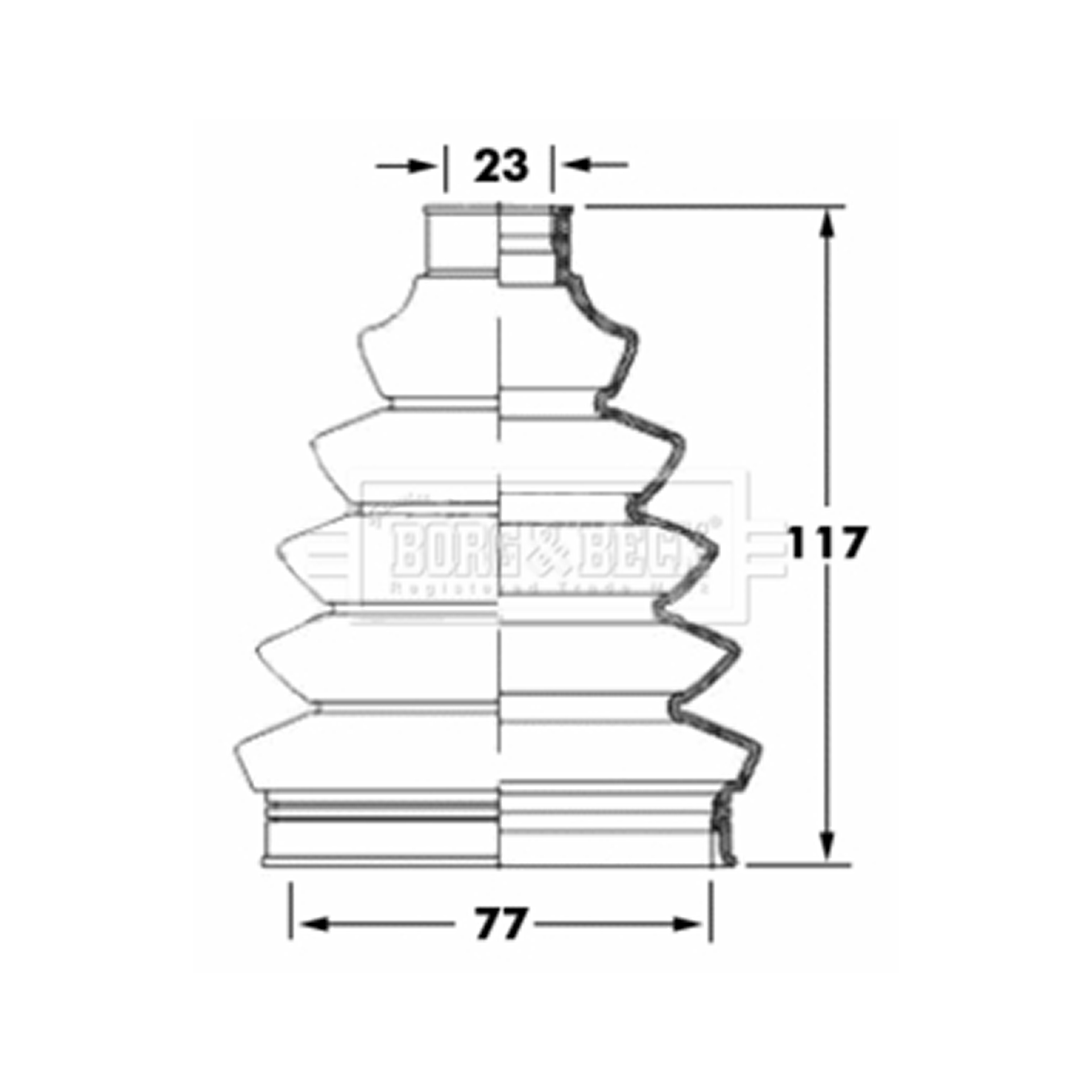 BCB6068 BORG & BECK - Пильовик привідного вала к-т1