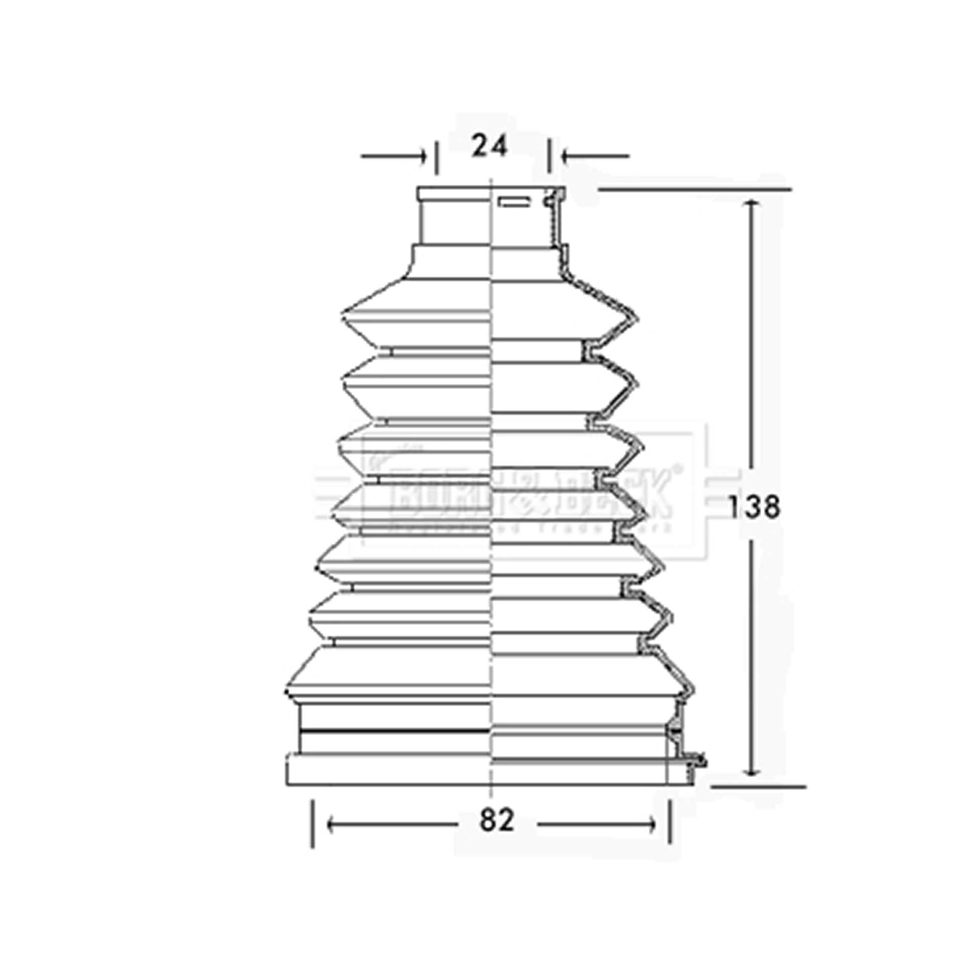 BCB2226 BORG & BECK - Пильовик привідного вала к-т1