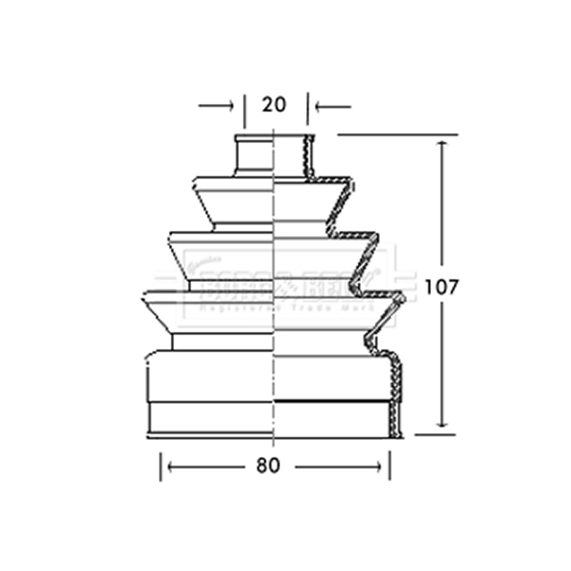 BCB2131 BORG & BECK - Пильовик привідного вала к-т1