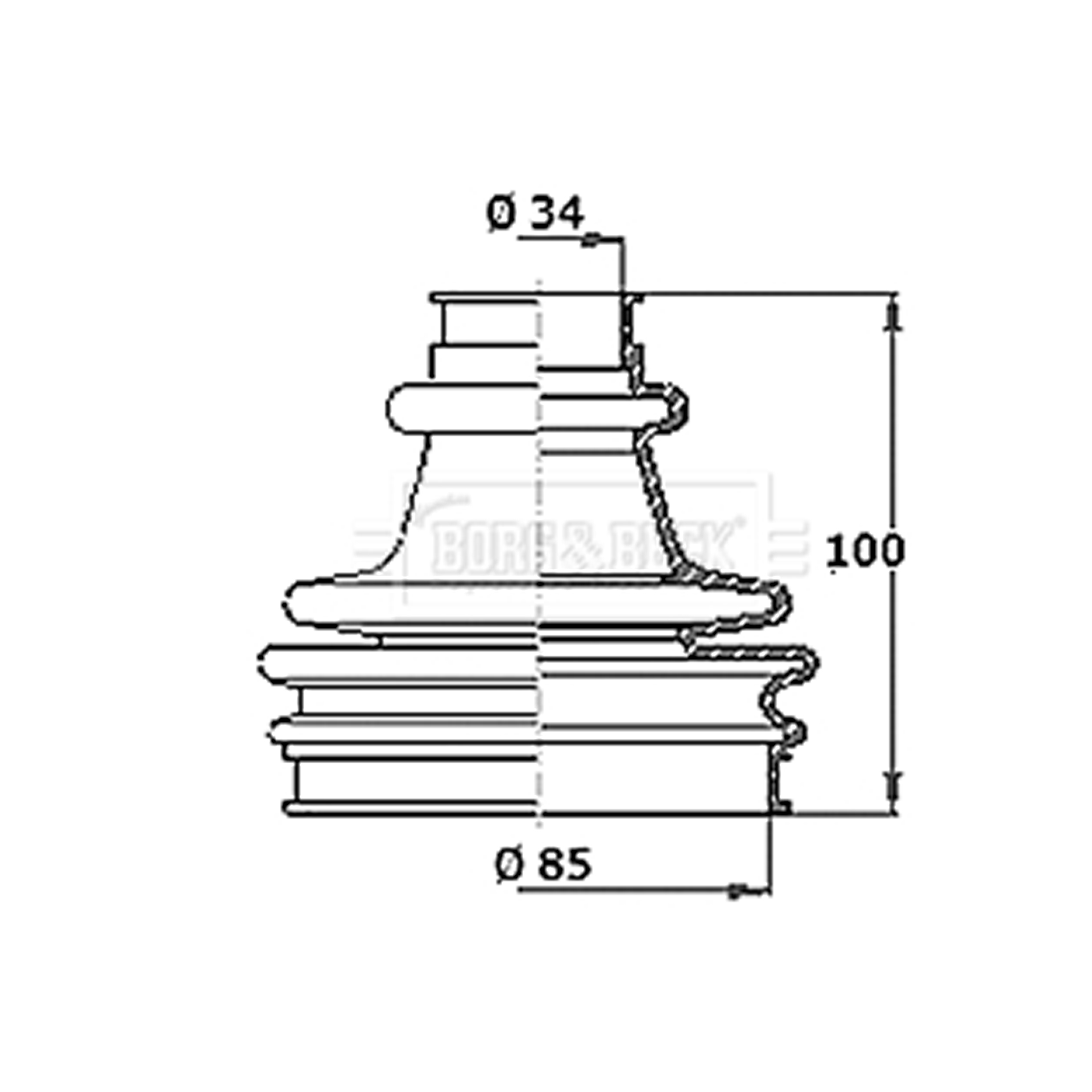 BCB2280R BORG & BECK - Пильовик привідного вала к-т1