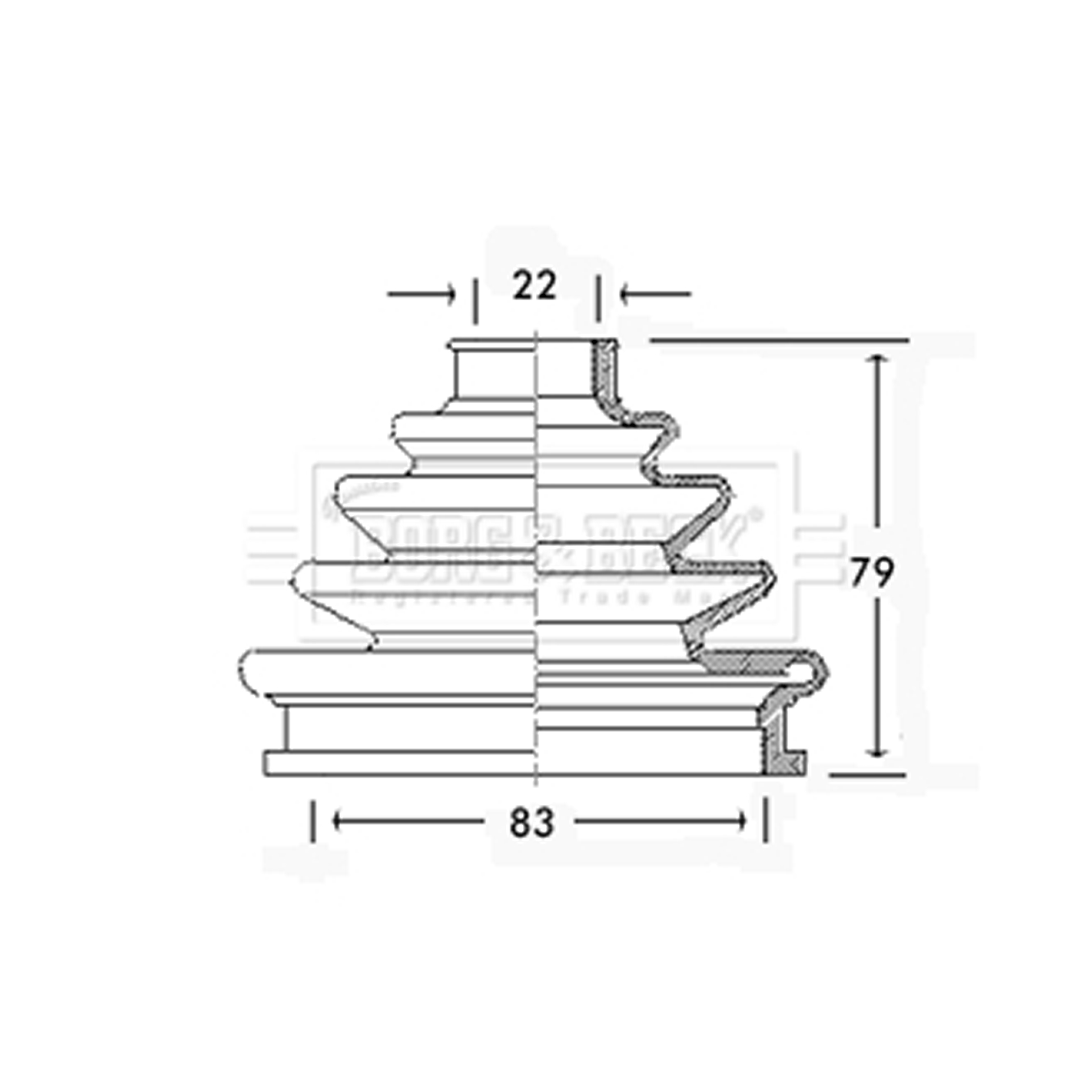 BCB2301 BORG & BECK - Пильовик привідного вала к-т1