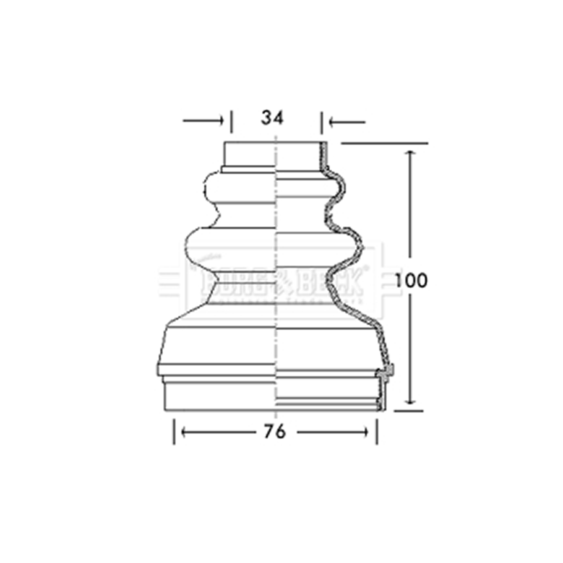 BCB2736 BORG & BECK - Пильовик привідного вала к-т1