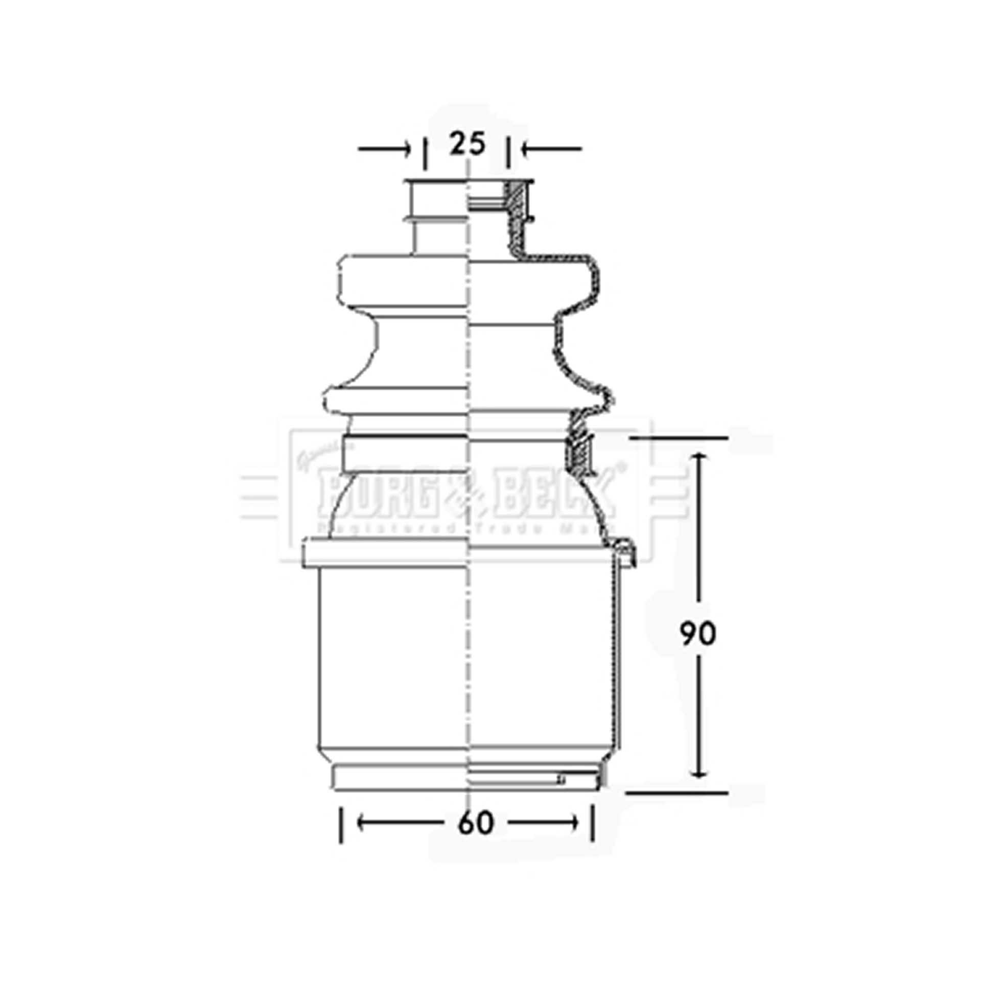 BCB2307 BORG & BECK - Пильовик привідного вала к-т1