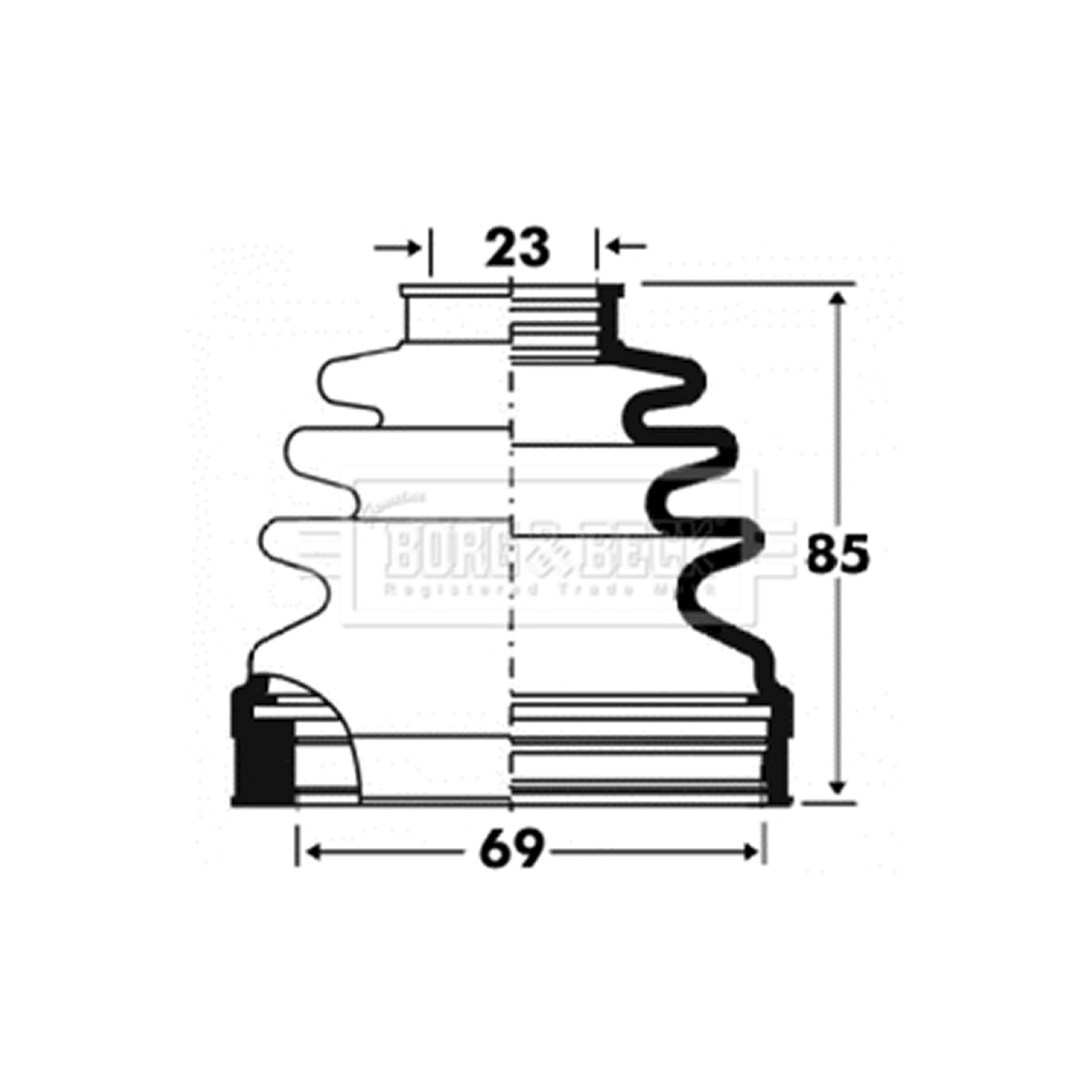 BCB2879 BORG & BECK - Пильовик привідного вала к-т1