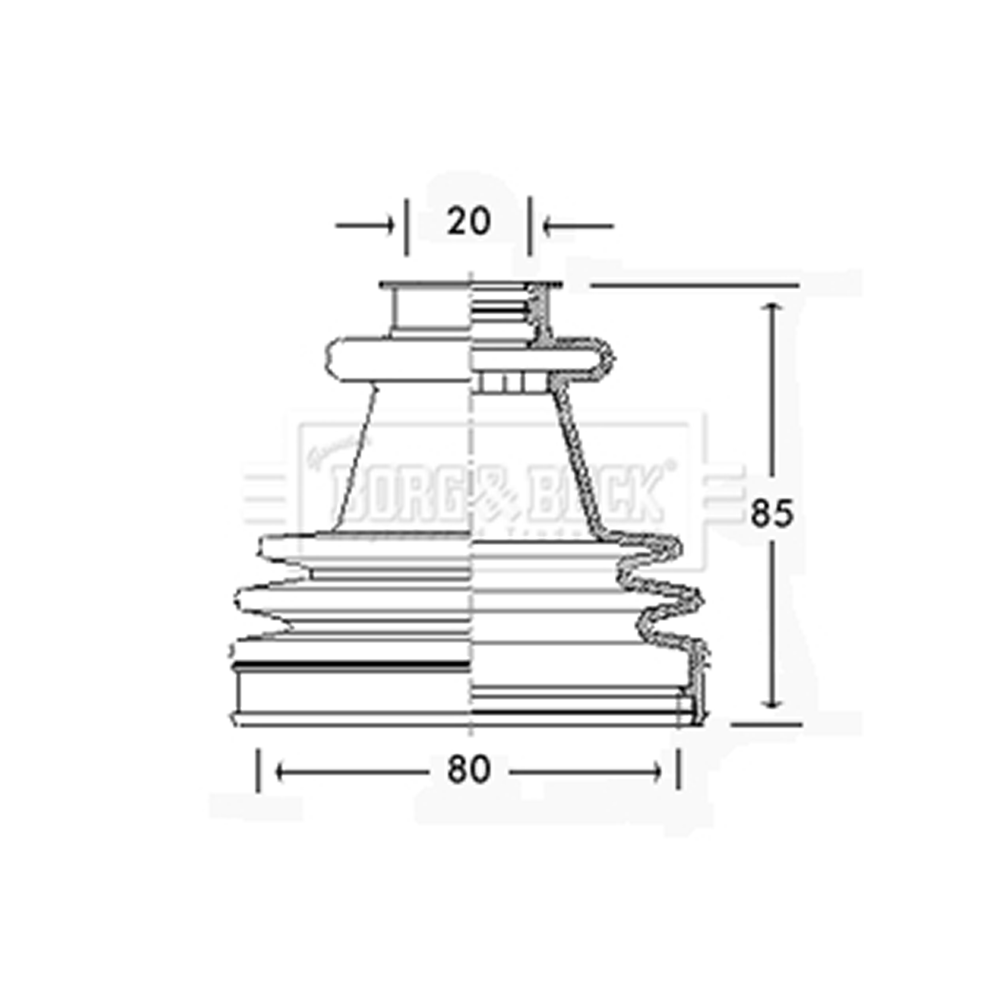 BCB2212 BORG & BECK - Пильовик привідного вала к-т1