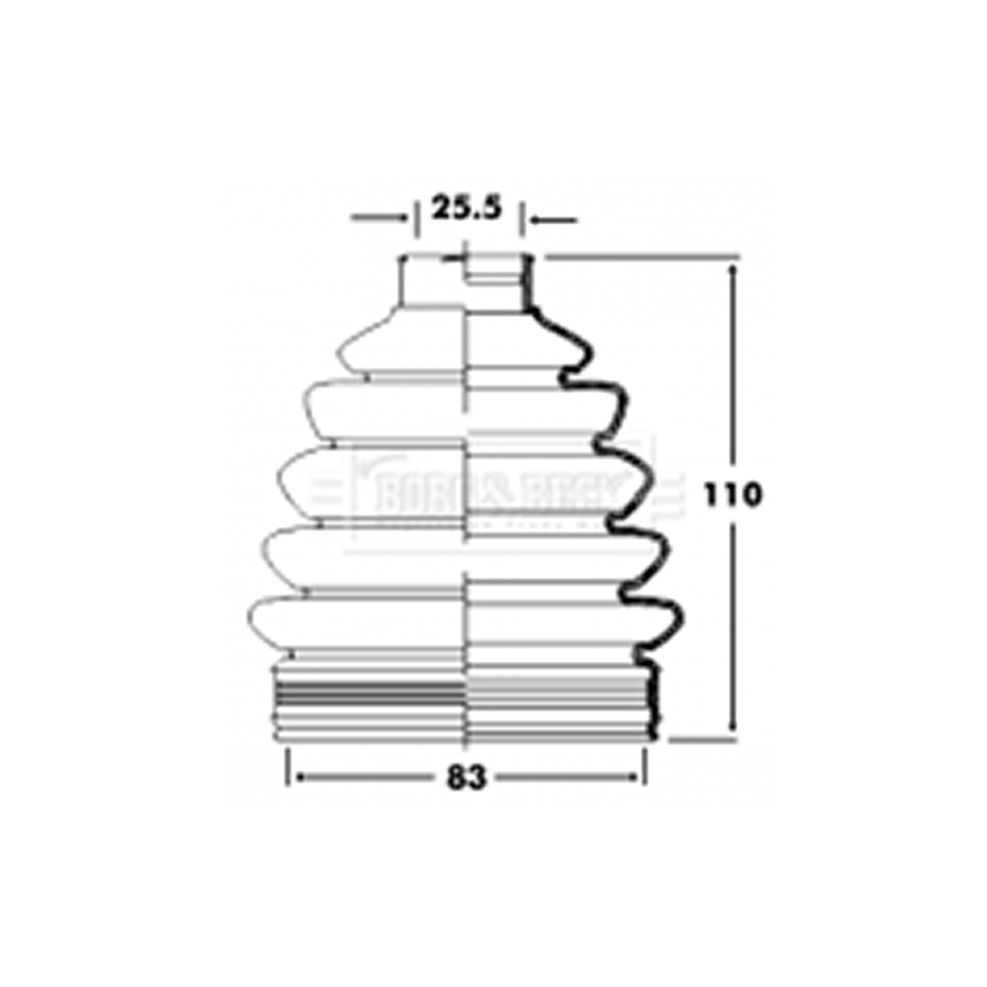 BCB2363 BORG & BECK - Пильовик привідного вала к-т1