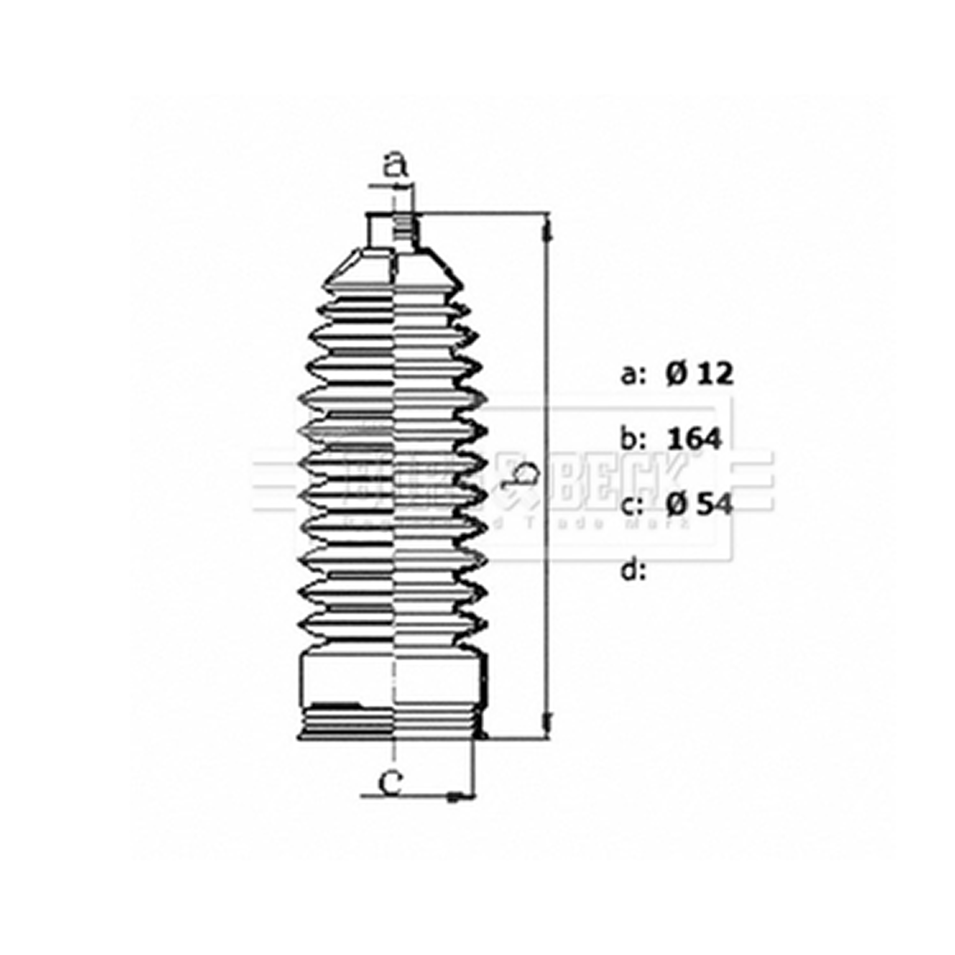 BSG3480 BORG & BECK - Пильовик кермової рейки к-т1
