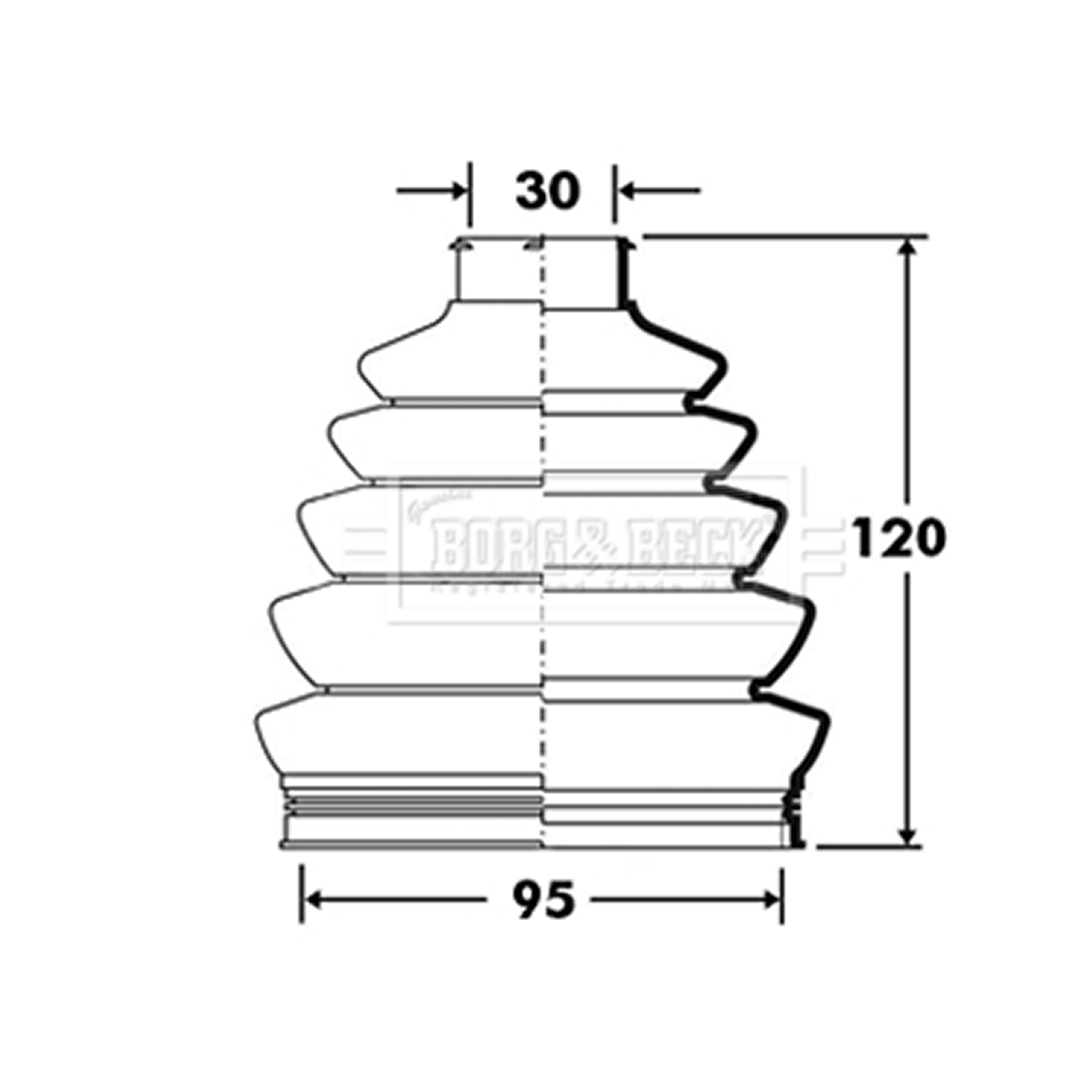 BCB2393 BORG & BECK - Пильовик привідного вала к-т1