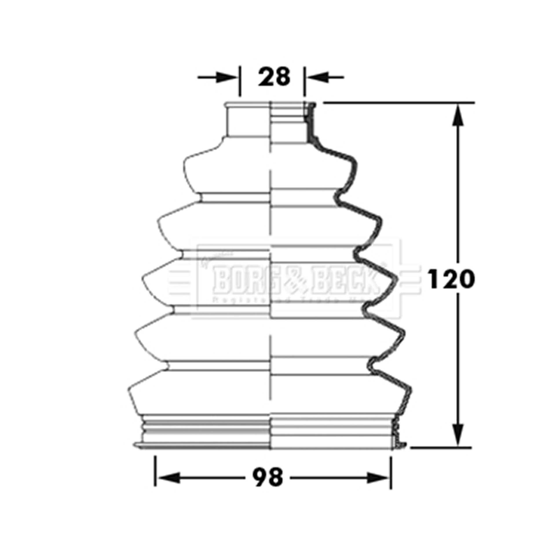 BCB2394 BORG & BECK - Пильовик привідного вала к-т1