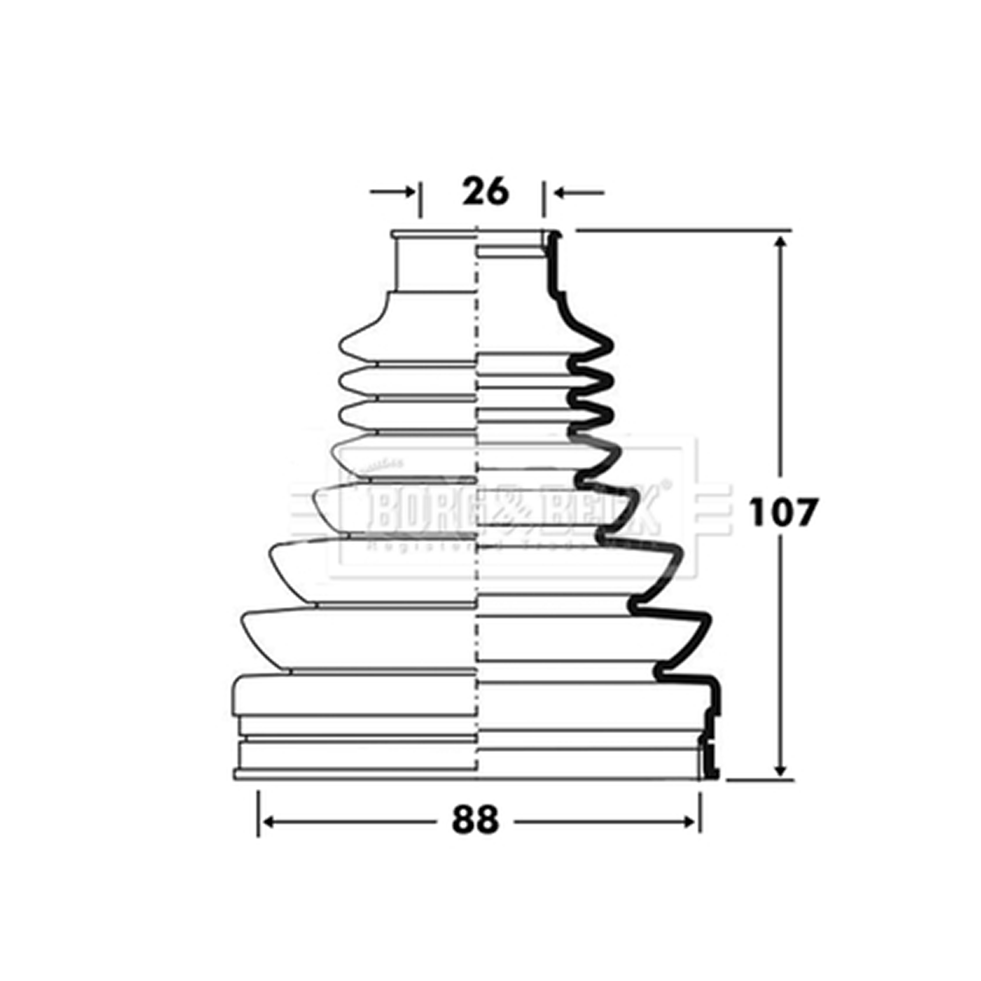 BCB2811 BORG & BECK - Пильовик привідного вала к-т1