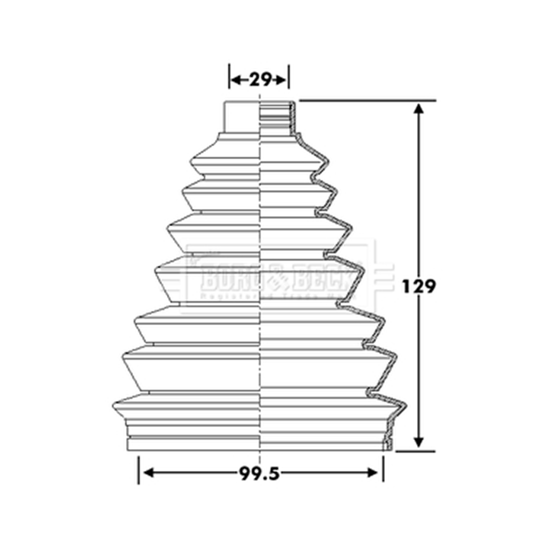 BCB6278 BORG & BECK - Пильовик привідного вала к-т1
