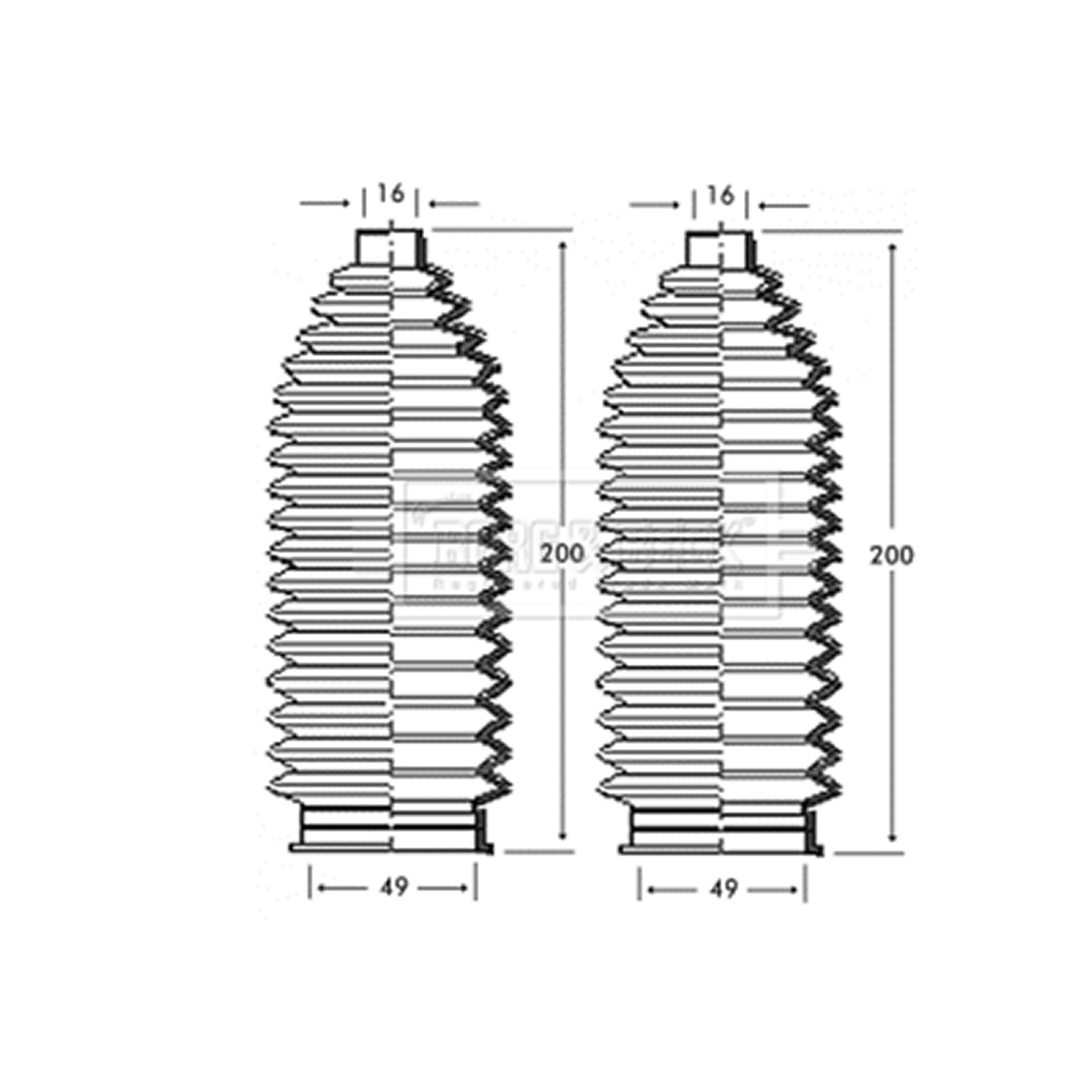 BSG3242 BORG & BECK - Пильовик кермової рейки к-т1