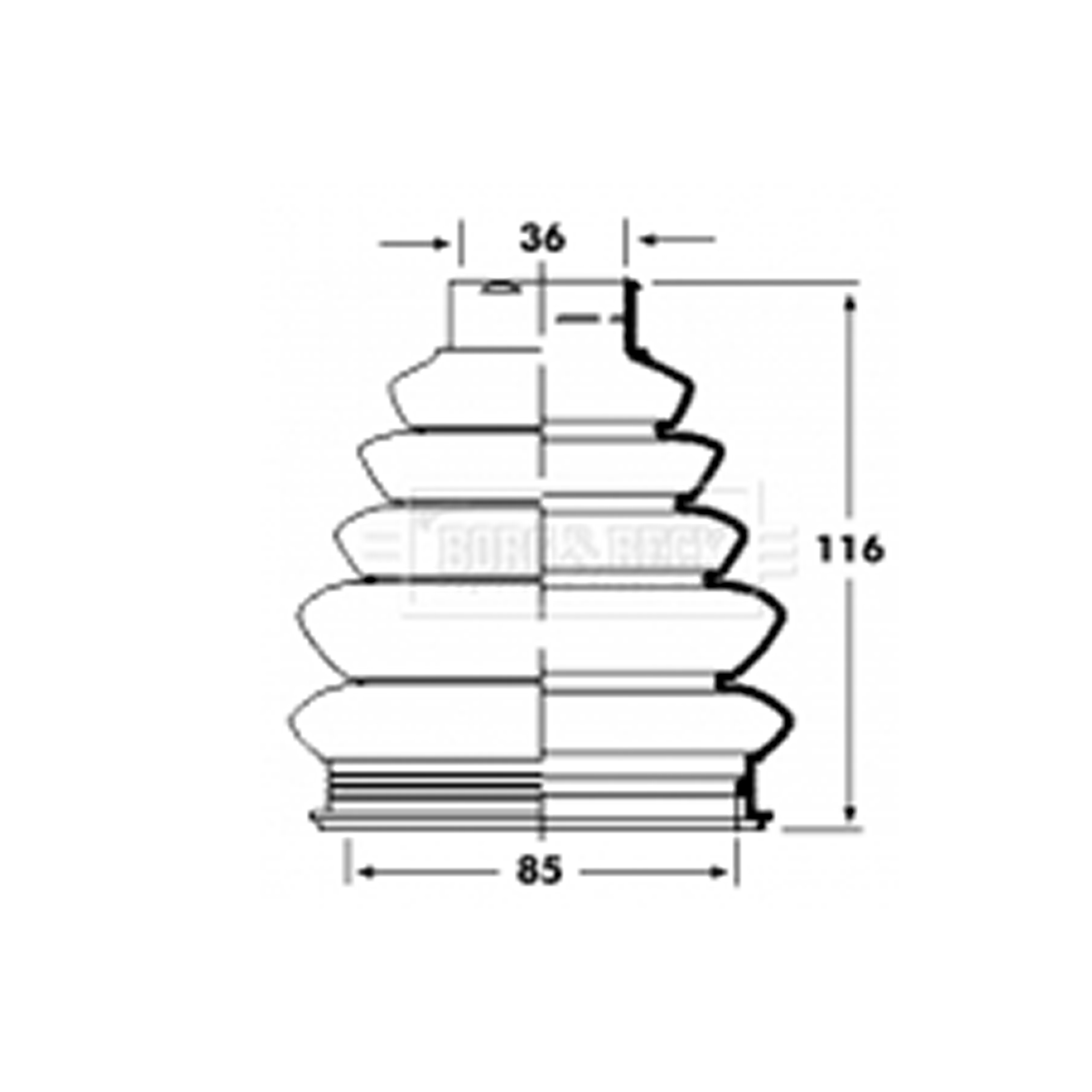 BCB2360 BORG & BECK - Пильовик привідного вала к-т1