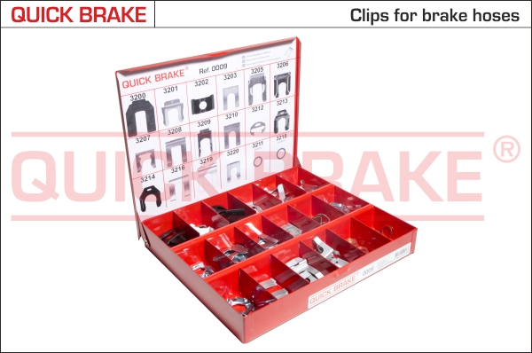 0009 QUICK BRAKE Набір кріплень для гальмівних шлангів1