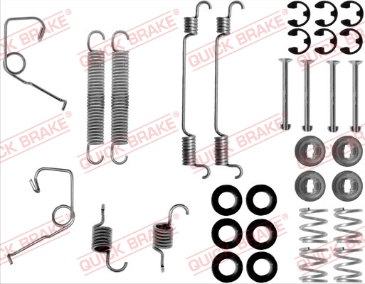 105-0706 QUICK BRAKE Комплект пружинок колодок ручника Ford Transit 130 91-00 (280x63)1