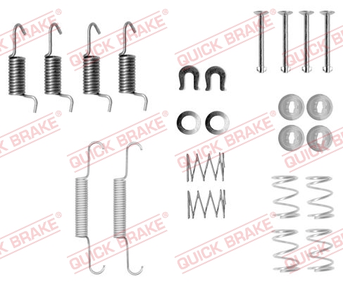 105-0871 QUICK BRAKE Комплект пружинок колодок ручника Subaru Forester/Impreza 1.5-2.5 92- (Akebono)1