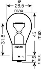 7507-UNV OSRAM Лампа PY21W 12V 21W BAU15s ORIGINAL1