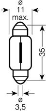 6461-UNV OSRAM Лампа 12V 10W SV8.5-8 ORIGINAL (36 мм)1