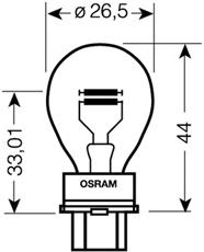 3157-UNV OSRAM Лампа P27/7W 12V 27W W2.5x16q ORIGINAL (10 шт.)1