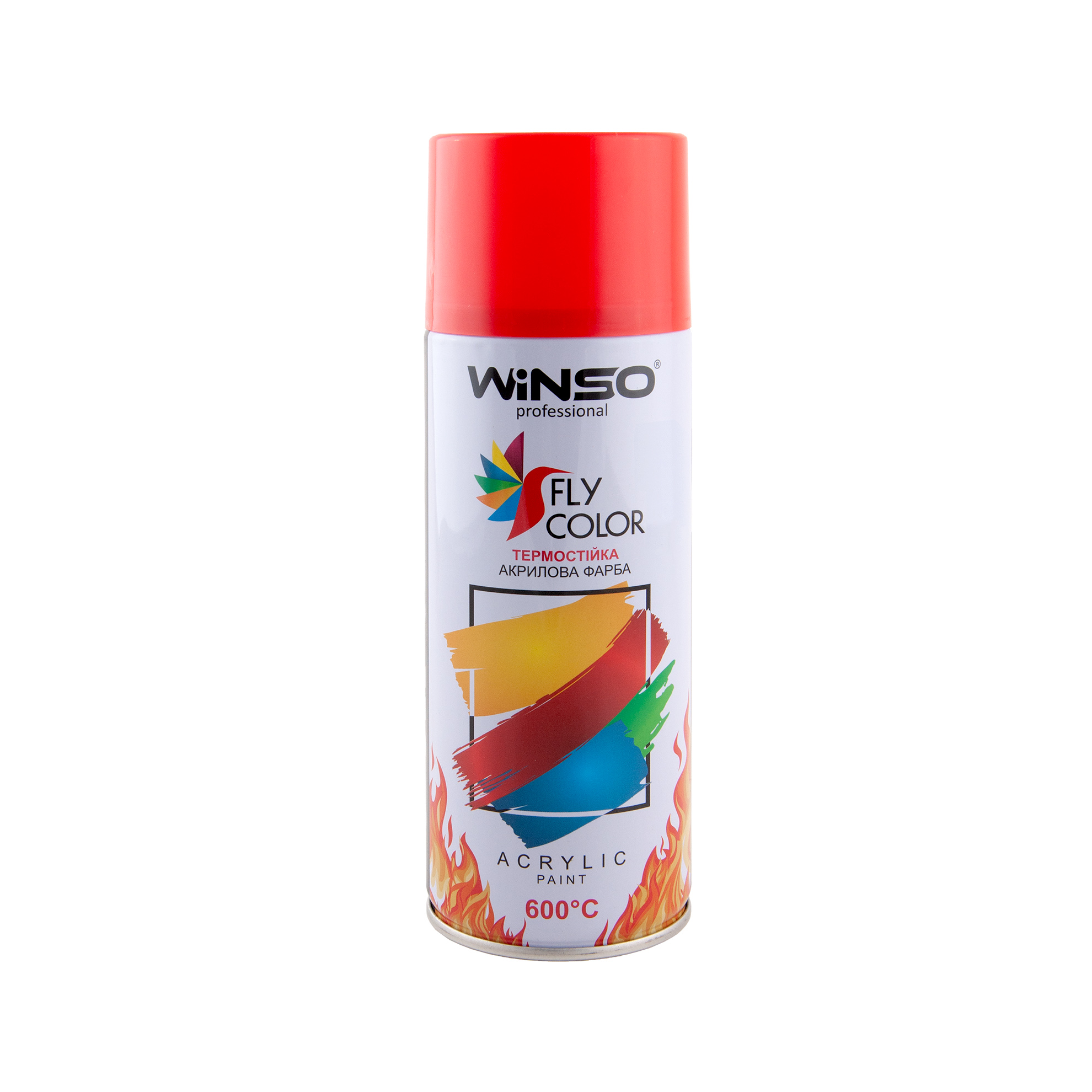 Фарба високотемпературна 600°,Spray 450ml.,багряно-червоний,(FLAME RED/RAL3000),12шт/уп.1
