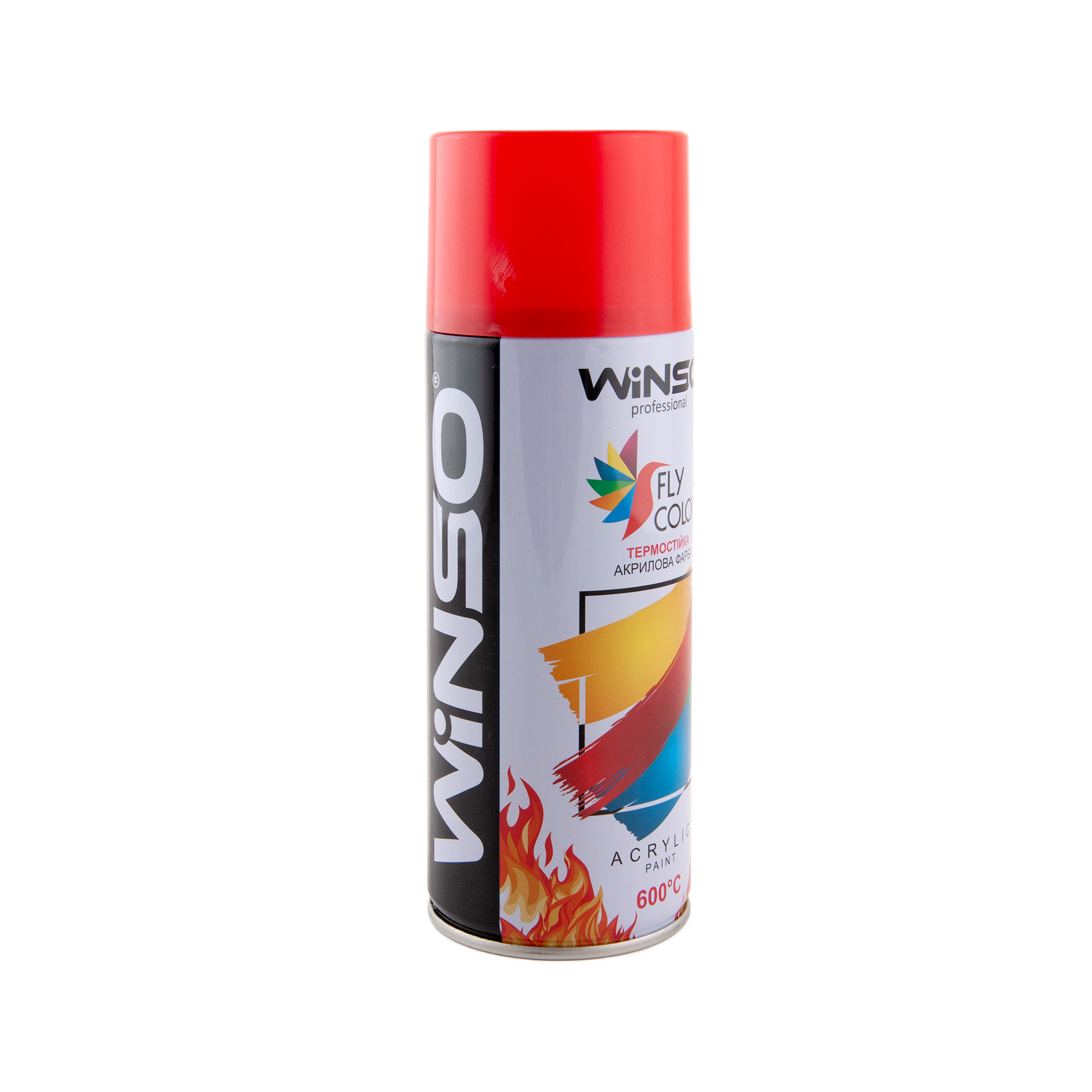 Фарба високотемпературна 600°,Spray 450ml.,багряно-червоний,(FLAME RED/RAL3000),12шт/уп.1