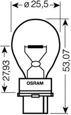 3156-UNV OSRAM Лампа P27W 12V 27W W2.5x16d ORIGINAL1