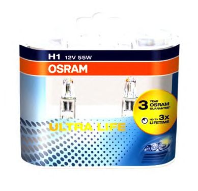 64150ULT-HCB-DUO OSRAM Лампа H1 12V 55W P14,5S ULTRA LIFE1