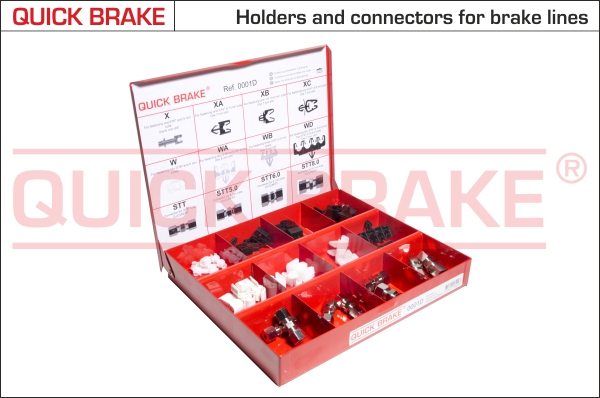 0001D QUICK BRAKE Комплект cоединителей и клипс крепления трубок тормозных d5.0-8.0 (К-кт 38 шт.)1