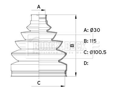 BCB6345 BORG & BECK - Пильовик привідного вала к-т1