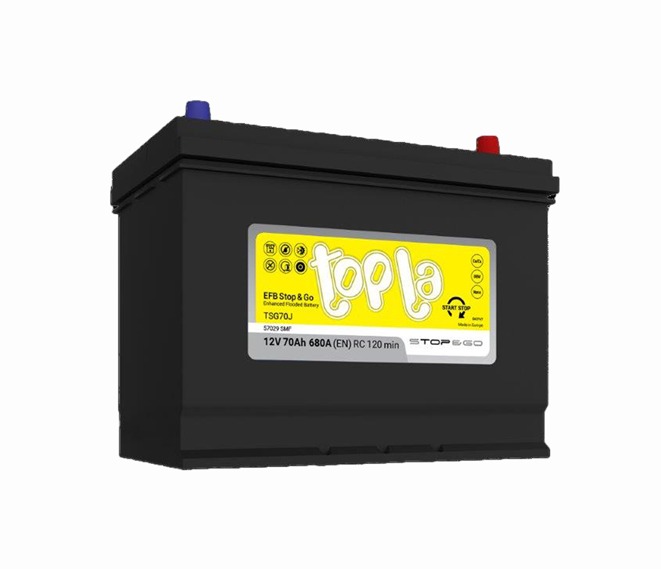 70 Ah/12V Topla EFB  Japan Euro (0)1